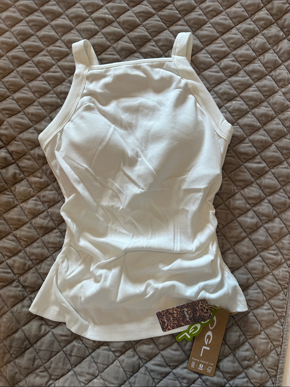 OGL White Ribbed High-Neck Tank